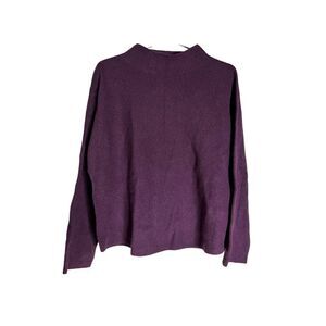 NWT Lululemon Women Ribbed Knit Boxy Cotton-Blend Mock Neck Sweater Purple Size